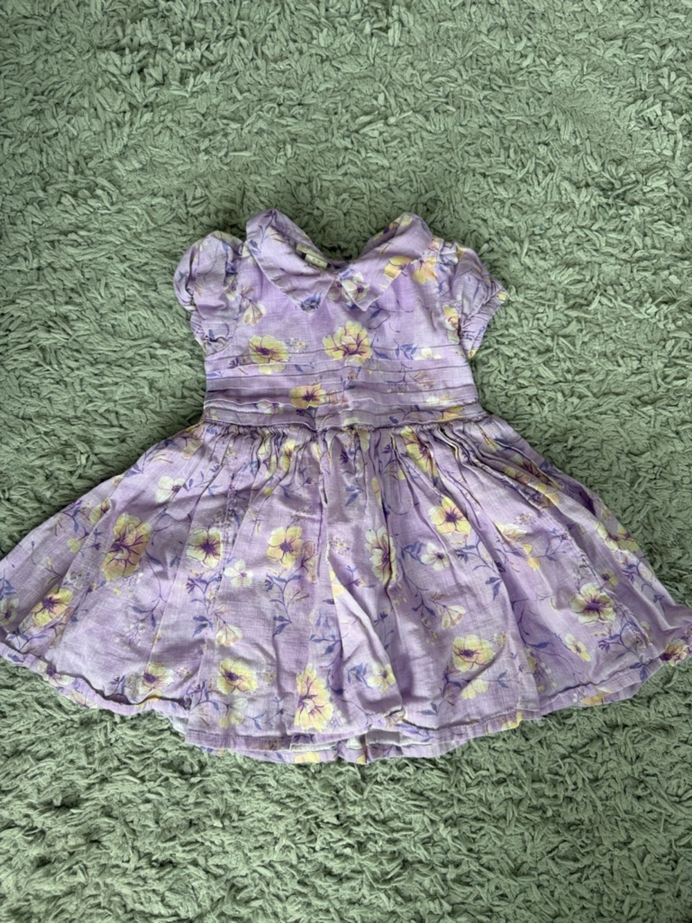 Monsoon - Lilac Floral Girls' Dress - Purple and Yellow Flower Print
